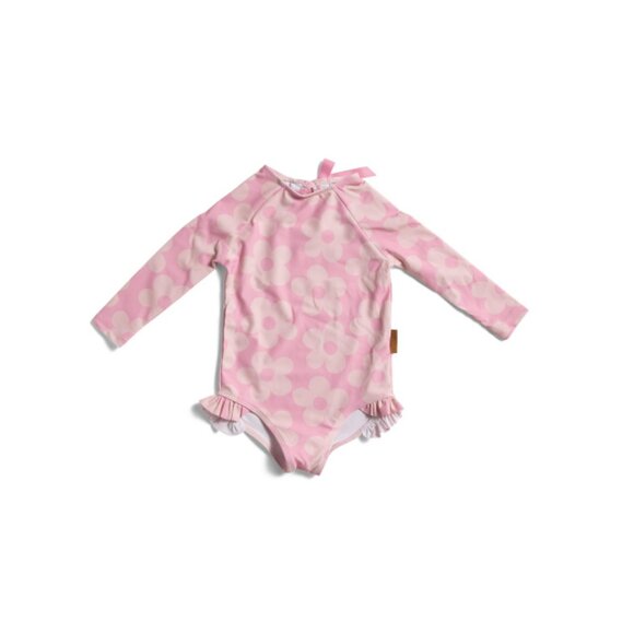 LILA & JACK HOT PINK Infant Girls Upf 50 Ruffle Rash Guard One-piece Swimsuit